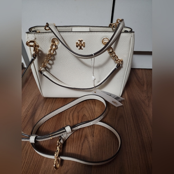 Tory Burch Carter Small Tote in White - Picture 3 of 6